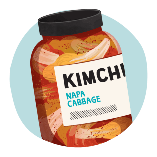 Aliments aux propriétés anti-inflammatoires Illustrations des points HLL 121622 kimchi 1