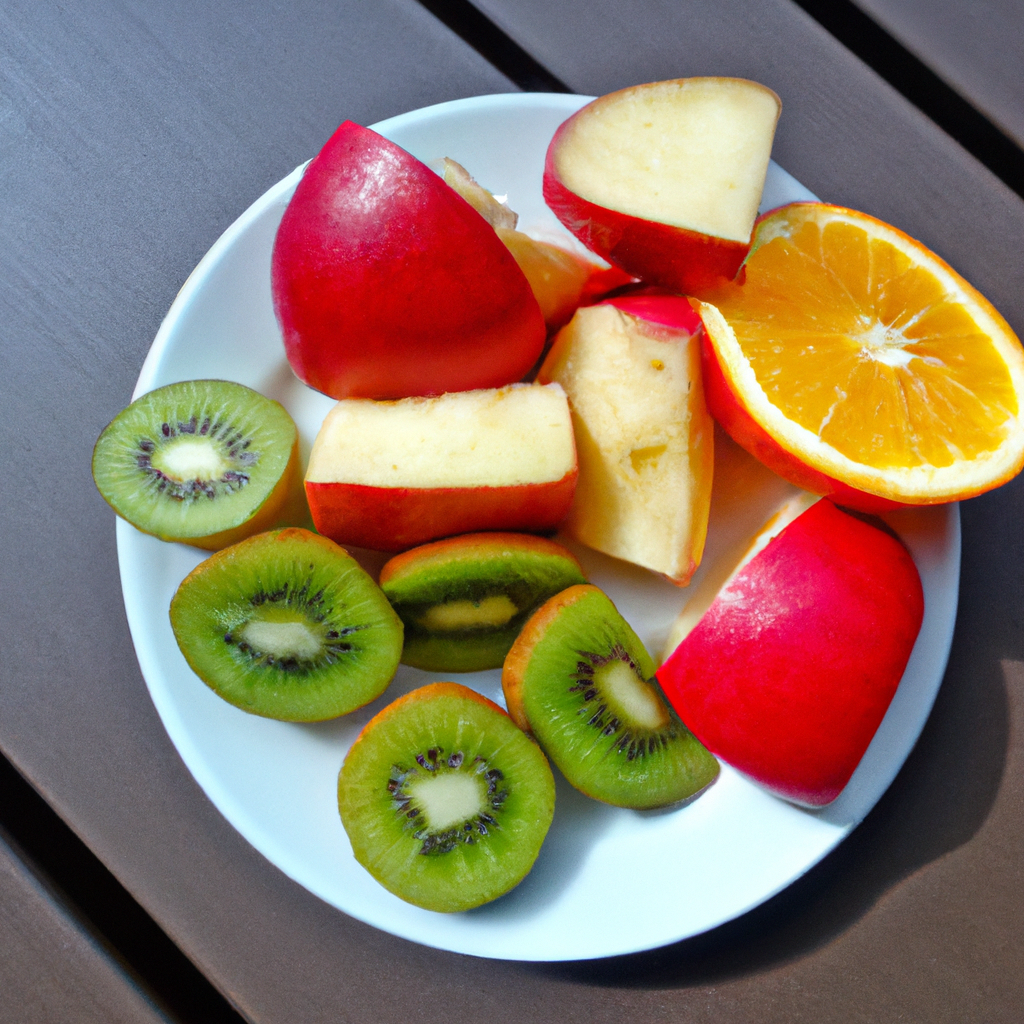 Healthy diet plate with fruits.