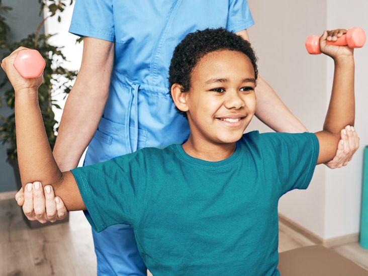 What to Know About Childhood Osteoporosis young black child in physical therapy 732x549 thumbnail